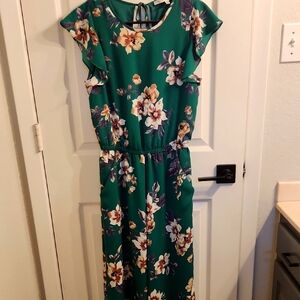 Collective Concepts Green Floral Jumpsuit.
